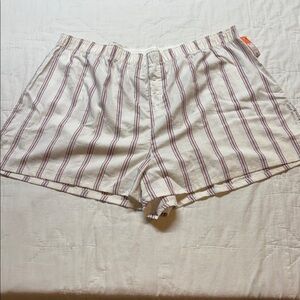 Colsie Women's Red & Blue Striped Cotton Boxer Pajama Shorts - Size 2X NWT